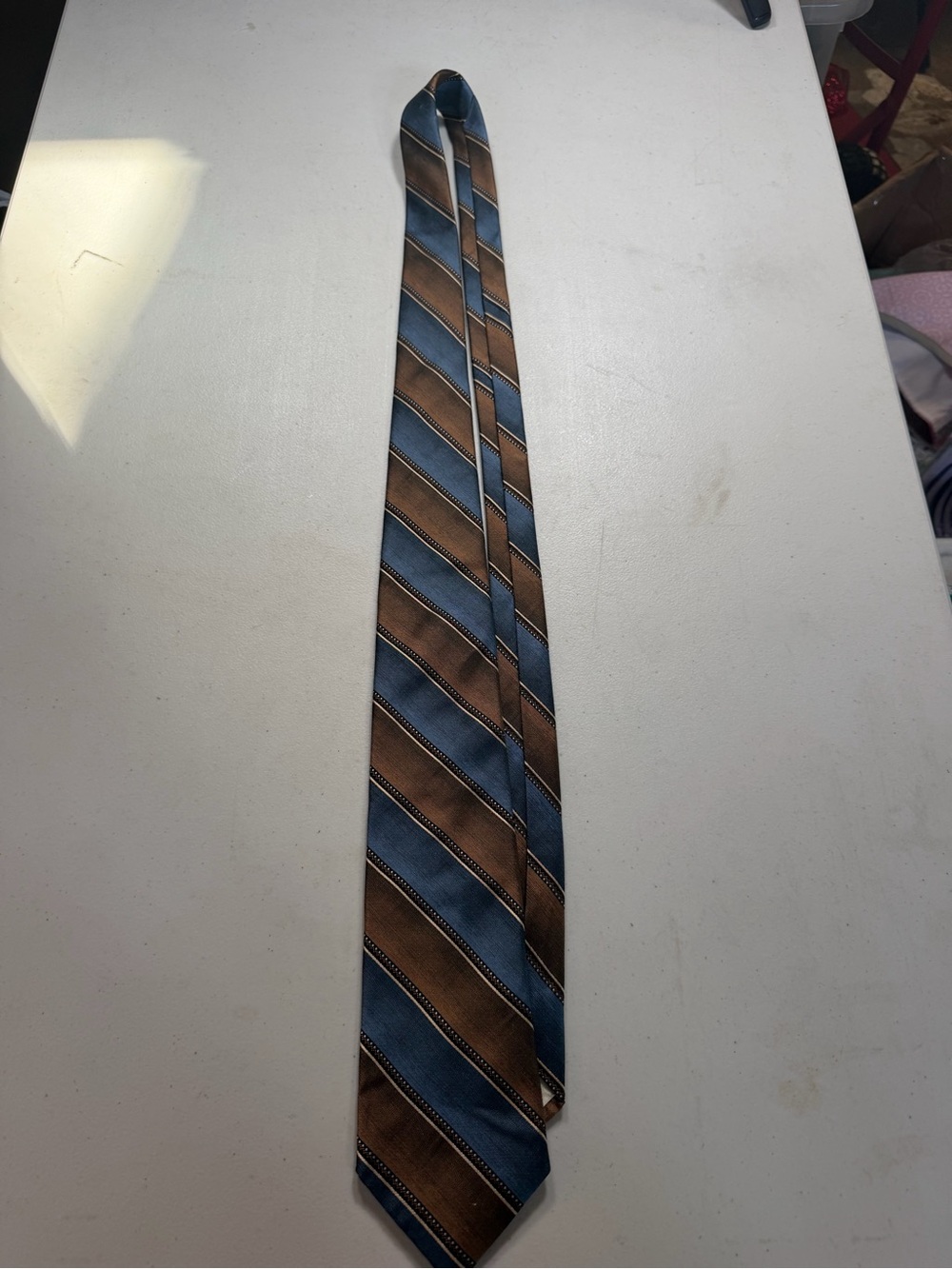 Givenchy Blue and Brown Diagonal Stripe Tie